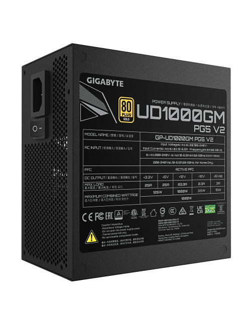 Gigabyte Power Supply, ATX 12V v3.1 | UD1000GM PG5 V2 | 1000 W