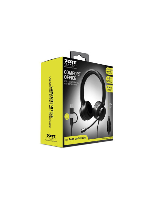 PORT CONNECT Stereo Headset Wired USB Comfort | PORT CONNECT