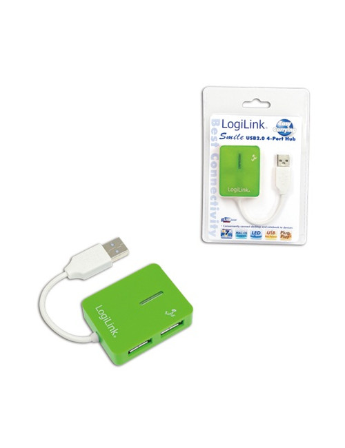 Logilink USB 2.0 Hub 4-Port, Smile, Green