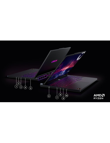 Lenovo Legion Pro 7 16AFR10H | Eclipse Black | 16 " | OLED | WQXGA | 2560 x 1600 pixels | Glossy | AMD Ryzen 9 | 9955HX3D | 32 G