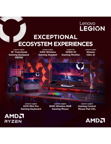 Lenovo Legion Pro 7 16AFR10H | Eclipse Black | 16 " | OLED | WQXGA | 2560 x 1600 pixels | Glossy | AMD Ryzen 9 | 9955HX3D | 32 G