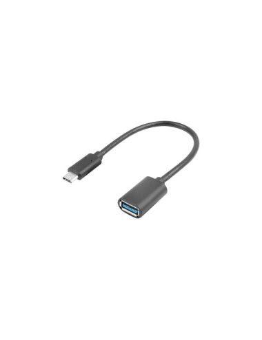 Lanberg Adapter Cable USB-C(M) 3.1 - USB-A(F) 15 cm, Black | AD-UC-UA-04