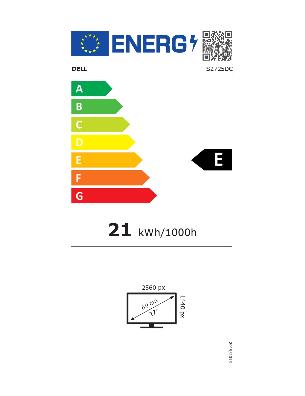 Dell S2725DC | 27 " | IPS | QHD | 16:9 | 144 Hz | 1 ms | 2560 x 1440 pixels | 350 cd/m | HDMI ports quantity 1 | White