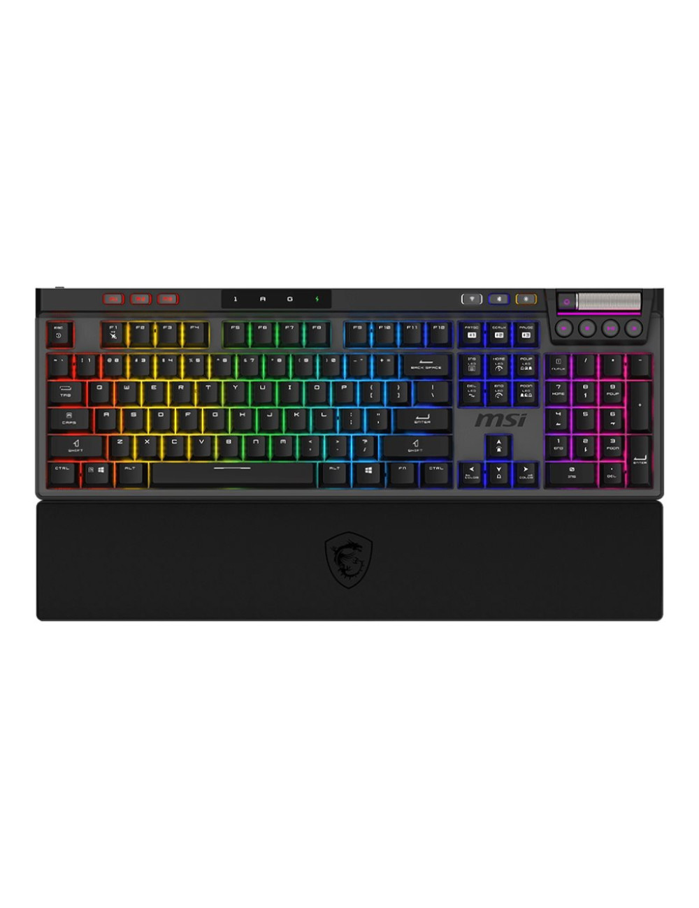 MSI STRIKE PRO WIRELESS | Gaming keyboard | Wireless | US | Black | 2.4 GHz Wireless, Bluetooth, USB 2.0 | Kailh Midnight Pro Si