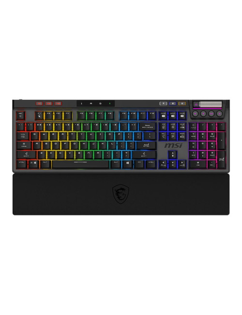 MSI STRIKE PRO WIRELESS | Gaming keyboard | Wireless | US | Black | 2.4 GHz Wireless, Bluetooth, USB 2.0 | Kailh Midnight Pro Si