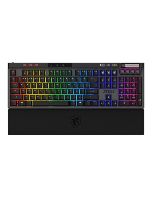 MSI STRIKE PRO WIRELESS | Gaming keyboard | Wireless | US | Black | 2.4 GHz Wireless, Bluetooth, USB 2.0 | Kailh Midnight Pro Si