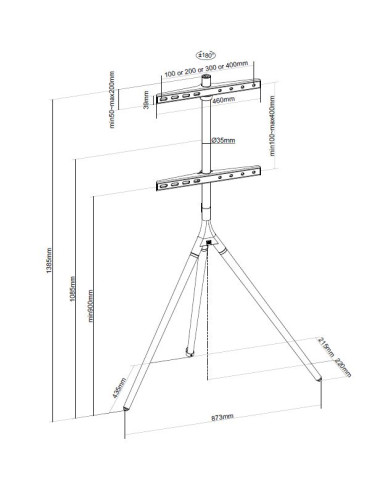 ONE For ALL Floor stand WM 7472 32-65 " Turn Maximum weight (capacity) 30 kg Light