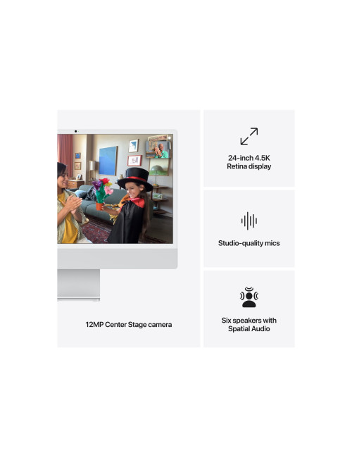 Apple iMac 24 4.5K Retina, Apple M4 8C CPU, 8C GPU/16GB/256GB SSD/Silver/INT | Apple