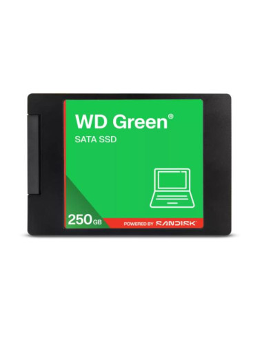SSD|WESTERN DIGITAL|Green|250GB|3D NAND|Read speed 545 MBytes/sec|2,5"|MTBF 2000000 hours|WDS250G5G0A