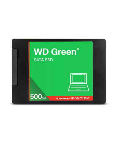 SSD|WESTERN DIGITAL|Green|500GB|3D NAND|Read speed 545 MBytes/sec|2,5"|MTBF 2000000 hours|WDS500G5G0A