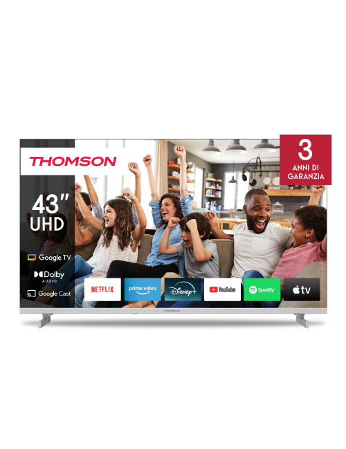 TV Set|THOMSON|43"|4K/Smart|QLED|3840x2160|Google TV|White|43UG4S14W
