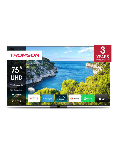 TV Set|THOMSON|75"|4K/Smart|3840x2160|Wireless LAN|Bluetooth|Google TV|Black|75UG5C14