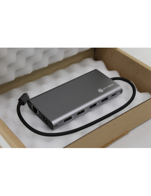 SALE OUT. ICY BOX IB-DK4050-CPD 12-in-1 USB Type-C dock with PD 100W | Raidsonic Warranty 3 month(s) | REFURBISHED, WITHOUT ORIG
