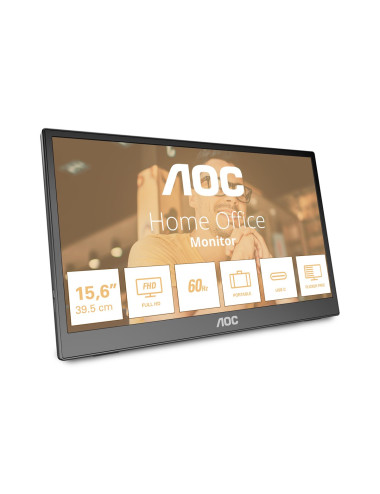 AOC 16T3EA | 16 " | IPS | FHD | 16:9 | 60 Hz | 4 ms | 1920 x 1080 pixels | 250 cd/m | Black