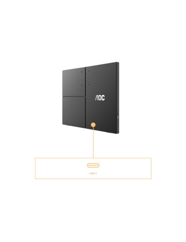 AOC 16T3EA | 16 " | IPS | FHD | 16:9 | 60 Hz | 4 ms | 1920 x 1080 pixels | 250 cd/m | Black