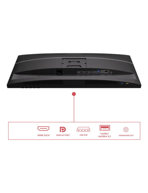 AOC U27E4CV | 27 " | IPS | UHD | 16:9 | 60 Hz | 4 ms | 3840 x 2160 pixels | 400 cd/m | HDMI ports quantity 2 | Black