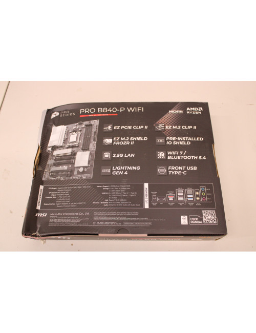 SALE OUT. MSI PRO B840-P WIFI | MSI PRO B840-P WIFI | Processor family AMD | Processor socket AM5 | DDR5 | Supported hard disk d