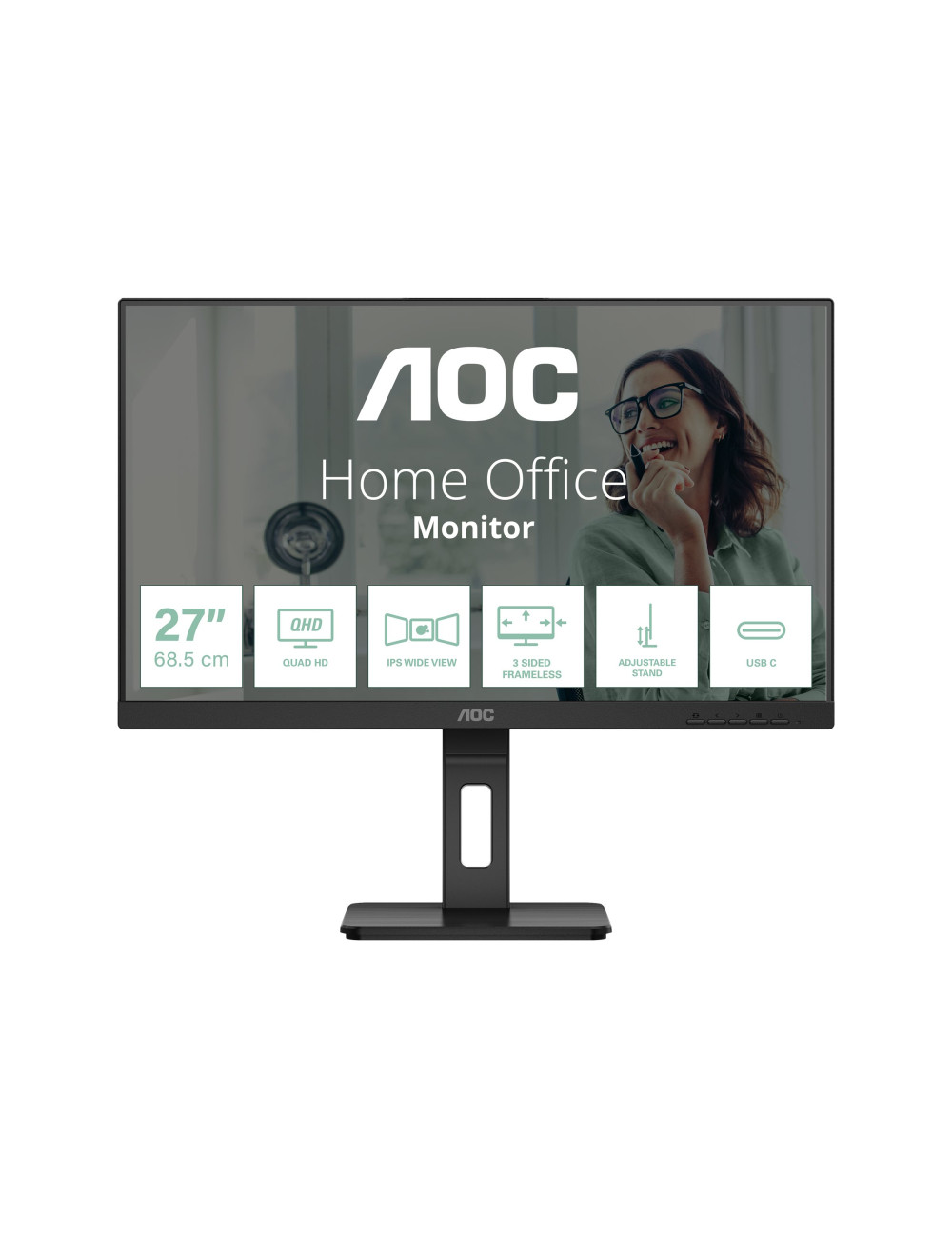 AOC Q27P3CV 27" IPS 2560x1440/16:9/350cd/m2/ HDMI, DP, Audio out, USB | AOC
