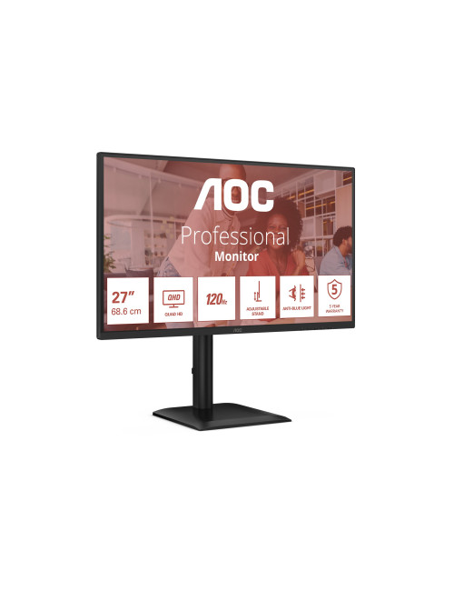 AOC Q27E4U | 27 " | IPS | QHD | 16:9 | 120 Hz | 4 ms | 2560 x 1440 pixels | 350 cd/m | HDMI ports quantity 1