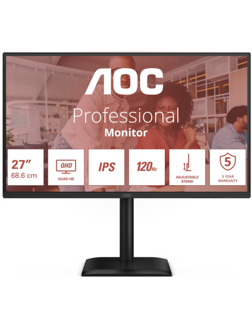 AOC Q27E4U | 27 " | IPS | QHD | 16:9 | 120 Hz | 4 ms | 2560 x 1440 pixels | 350 cd/m | HDMI ports quantity 1