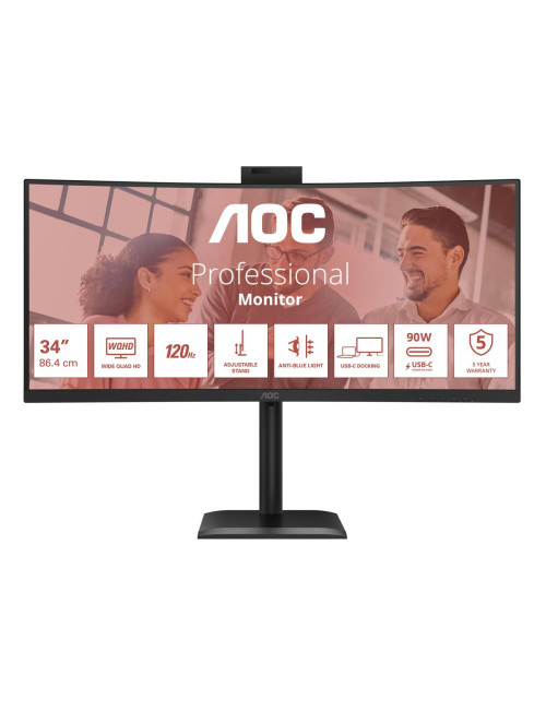 AOC CU34E4CW Curved 34" 3440x1440/21:9/350cd/m2/4ms HDMI, DisplayPort, USB, Audio out | AOC