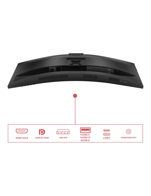 AOC CU34E4CW Curved 34" 3440x1440/21:9/350cd/m2/4ms HDMI, DisplayPort, USB, Audio out | AOC