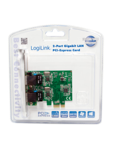 Logilink PC0075, 2-port Gigabit PCI Express network card | Logilink | 2 x Gigabit Lan (RJ 45) | PCIe