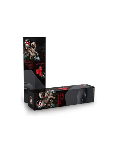 Gembird | MP-GAME-M | natural rubber foam + fabric | Gaming mouse pad, medium | Gaming mouse pad | 250x350x3 mm | Black