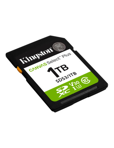 Kingston Canvas Select Plus | 1000 GB | SD | Flash memory class Class 10, UHS-I, U1/U3, Video Class 10/30