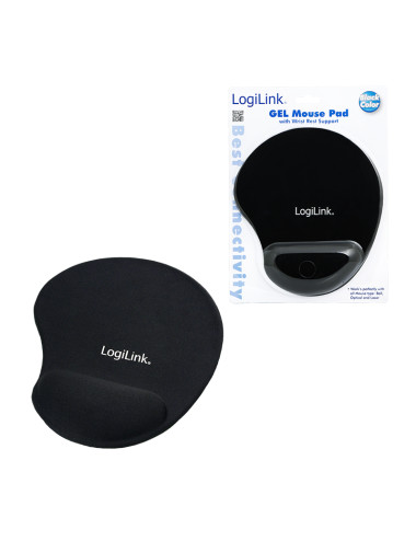Mousepad with Gel Wrist Rest Support, | Logilink | ID0027 | Black