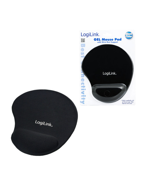 Mousepad with Gel Wrist Rest Support, | Logilink | ID0027 | Black