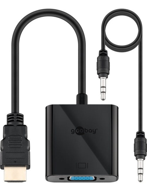 Goobay | HDMI/VGA adapter, nickel plated | 68793 | Black | HDMI male (type A) | VGA female (15-pin)