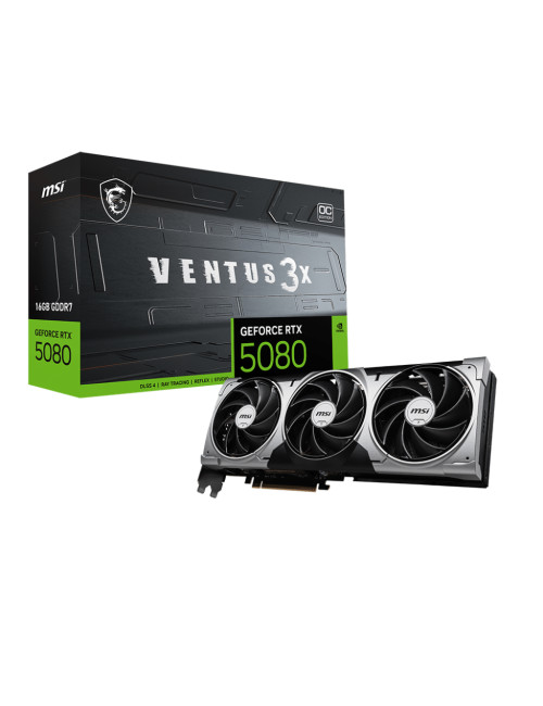 MSI GeForce RTX 5080 16G VENTUS 3X OC | NVIDIA | 16 GB | GeForce RTX 5080 | HDMI ports quantity 1 | PCI Express Gen 5 | Memory c