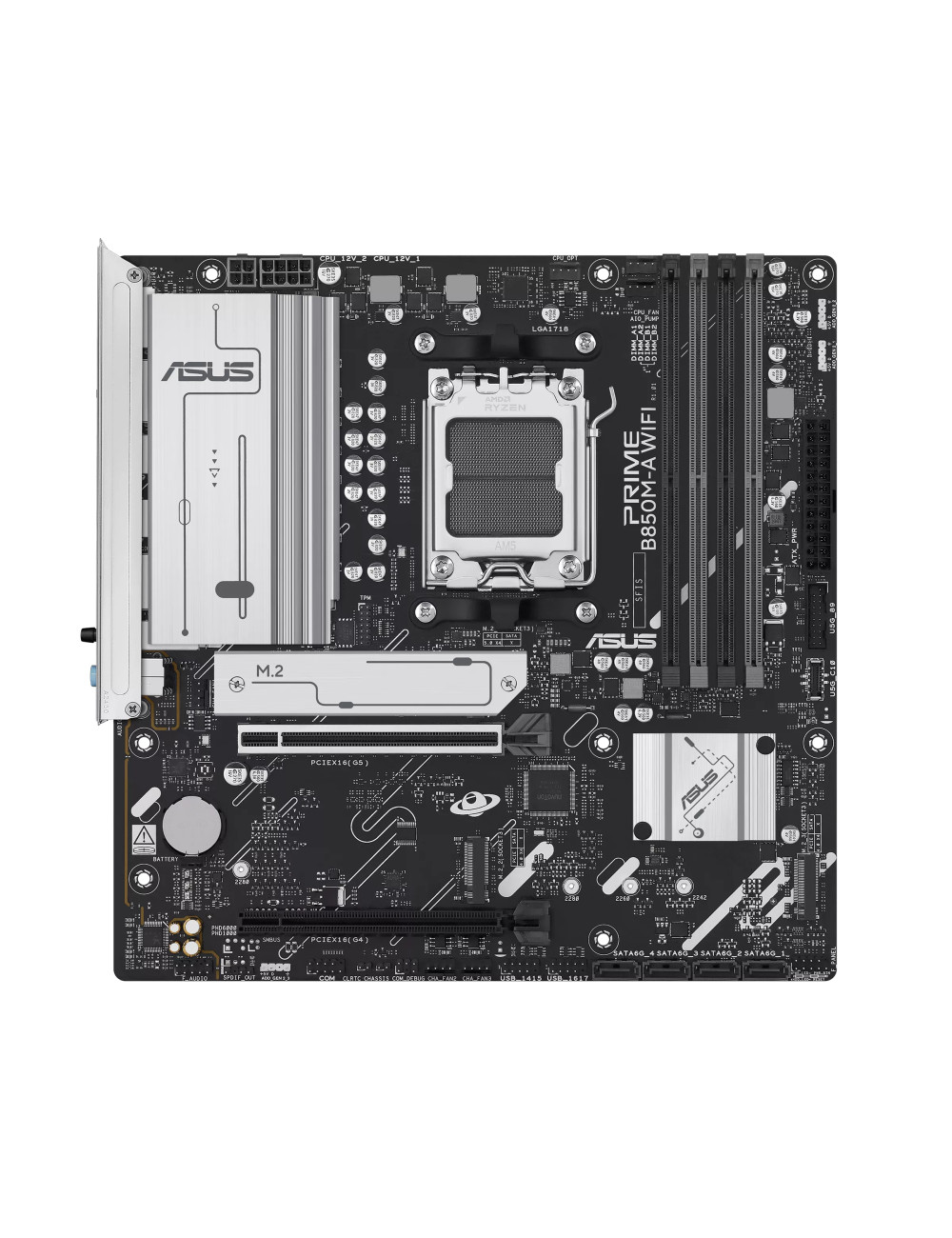 Asus PRIME B850M-A WIFI | Processor family AMD | Processor socket AM5 | DDR5 | Supported hard disk drive interfaces SATA, M.2 | 