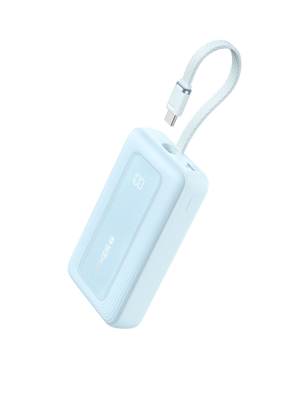 Anker | Power Bank with Built-In USB-C Cable | A1689031 | 20000 mAh | 30W Output | Blue