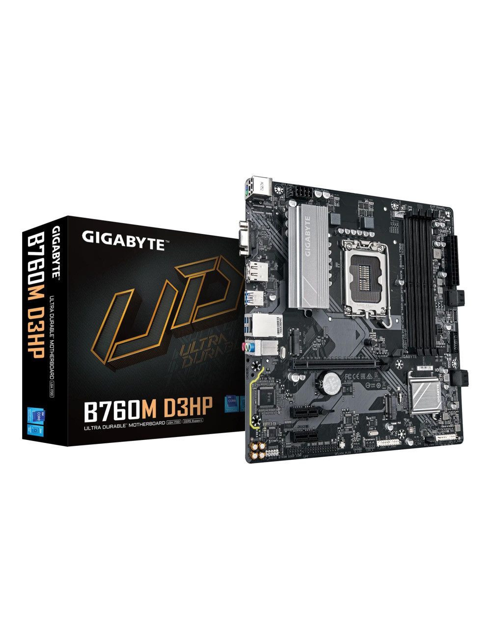 Mainboard|GIGABYTE|Intel B760 Express|LGA1700|Micro-ATX|Memory DDR5|Memory slots 4|2xPCI-Express 3.0 1x|1xPCI-Express 4.0 16x|2x