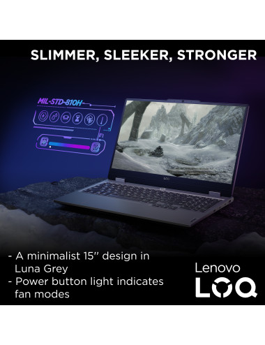 Lenovo LOQ 15IAX9 | Luna Grey | 15.6 " | IPS | FHD | 1920 x 1080 pixels | Intel Core i5 | i5-12450HX | 24 GB | SO-DIMM DDR5 | So