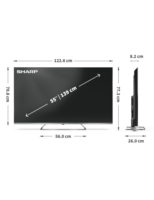 Sharp 4K Ultra HD QLED MiniLED TV | 55JP7265E | 55 | Google TV | UHD