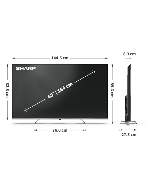 Sharp 4K Ultra HD QLED MiniLED TV | 65JP7265E | 55 | Smart TV | Google TV | UHD
