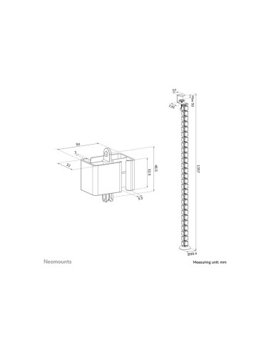 Neomounts ADS06-131WH Cable spine - clamp-on design - universal, White | Neomounts