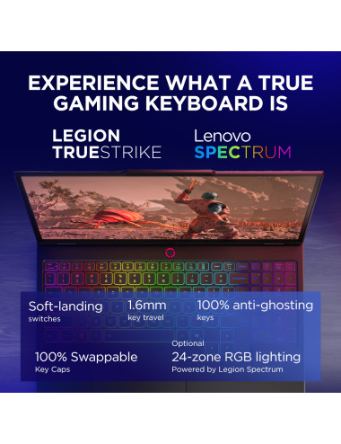 Lenovo Legion 5 15IRX10 | Eclipse Black | 15.1 " | OLED | WQXGA | 2560 x 1600 pixels | Intel Core i7 | i7-13650HX | 24 (2x12) GB