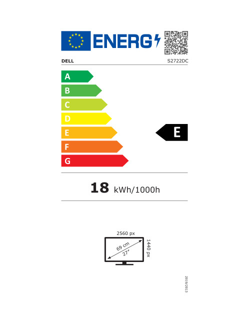 Dell | LCD | S2722DC | 27 " | IPS | QHD | 16:9 | 75 Hz | 4 ms | 2560 x 1440 | 350 cd/m | Audio line-out | HDMI ports quantity 2 