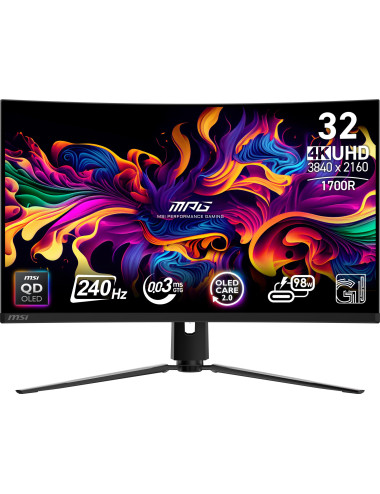 Monitor|MSI|MPG 321CURX QD-OLED|31.5"|Gaming/Curved/4K|Panel QD-OLED|3840x2160|16:9|240 Hz|0.03 ms|MPG321CURXQD-OLED