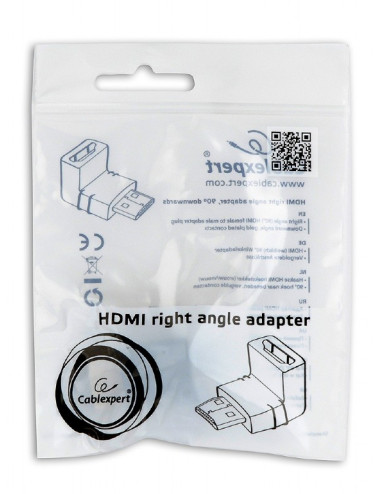 Cablexpert HDMI right angle adapter, 90 downwards | Cablexpert