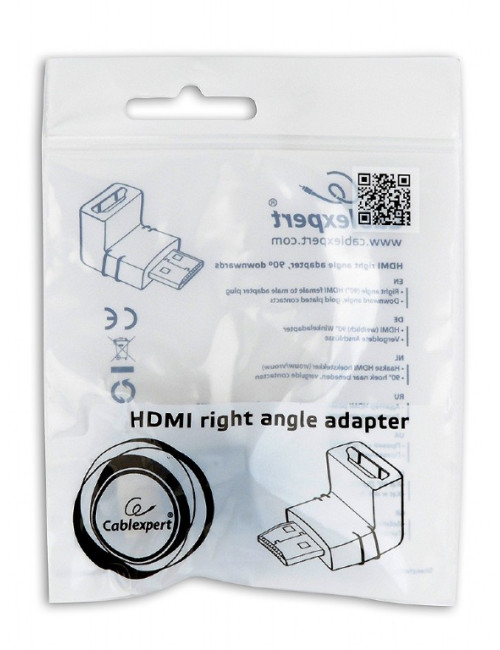 Cablexpert HDMI right angle adapter, 90 downwards | Cablexpert