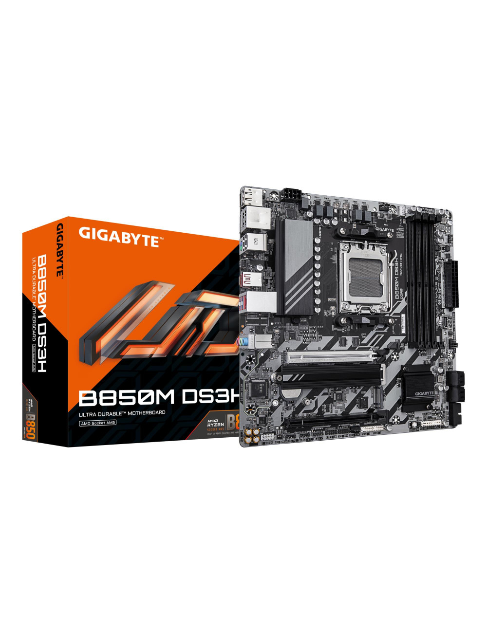 Mainboard|GIGABYTE|AMD B850|Socket AM5|micro ATX|RAM DDR5-SDRAM|4xSlots|2xNumber of M.2 (M) slots|B850MDS3H1.2