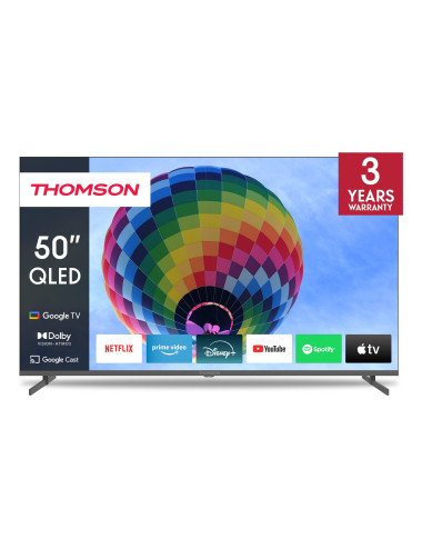 TV Set|THOMSON|50"|4K/Smart|QLED|3840x2160|Wireless LAN|Bluetooth|Google TV|Black|50QG4S14