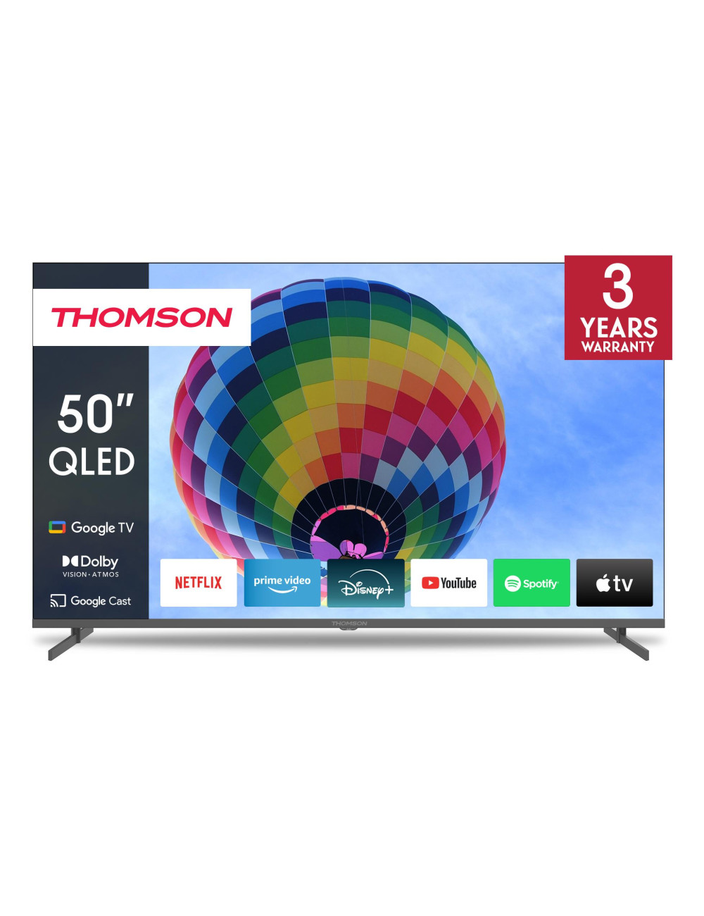 TV Set|THOMSON|50"|4K/Smart|QLED|3840x2160|Wireless LAN|Bluetooth|Google TV|Black|50QG4S14