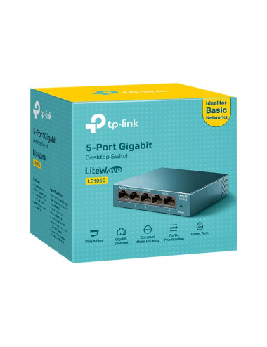 TP-LINK | Desktop Network Switch | LS105G | Unmanaged | Desktop | Power supply type External