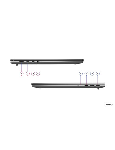 Lenovo IdeaPad Slim 5 16AKP10 | Luna Grey | 16 " | IPS | WUXGA | 1920 x 1200 pixels | Anti-glare | AMD Ryzen AI 7 | 350 | 32 (2x